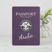 Violet Purple Arubaパスポート日付の保存 セーブザデート (スタンド正面)