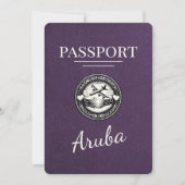 Violet Purple Arubaパスポート日付の保存 セーブザデート (正面)