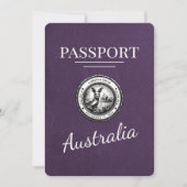 Violet Purple Australiaパスポート日付の保存 セーブザデート (正面)