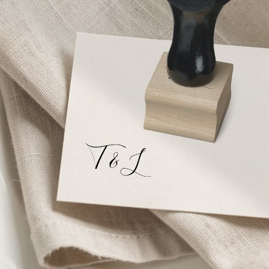 Violet Purple | Calligraphy Initials Wedding  ラバースタンプ