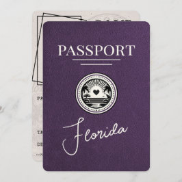 Violet Purple Florida Passport日付の保存 セーブザデート