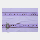 Violet Purple flowers Relax Cup kitchen towel キッチンタオル (横)