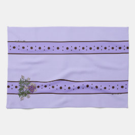 Violet Purple flowers Relax Cup kitchen towel キッチンタオル