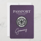 Violet Purple Germanyパスポート日付の保存 セーブザデート (正面)
