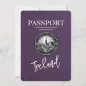 Violet Purple Ireland Passport日付の保存 セーブザデート (正面)