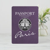Violet Purple Paris Passport日付の保存 セーブザデート (スタンド正面)
