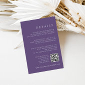 Violet Purple QRコードRSVPと結婚の詳細 エンクロージャーカード
