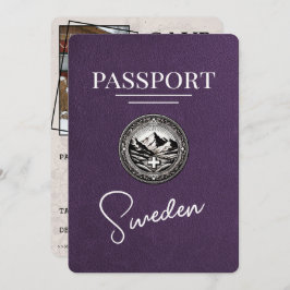 Violet Purple Sweden Passport日付の保存 セーブザデート