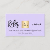 Violet qrコードビジネスロゴ紹介カード 割引カード (正面)