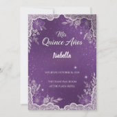 Violet Quinceañera Invitations, Elegant 招待状 (正面)