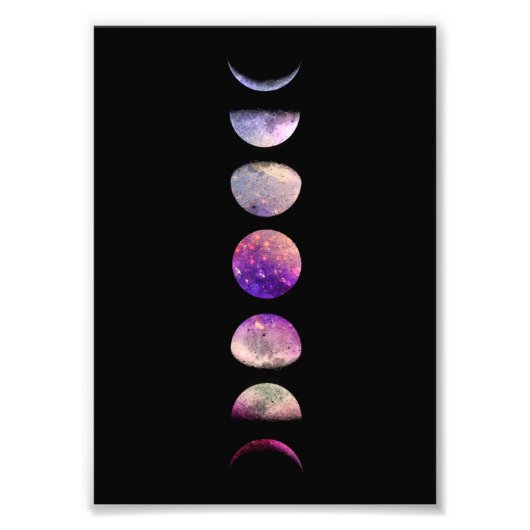 Violet Rose Moon Phases Art Print フォトプリント (正面)
