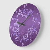 Violet Rose Wreath Round Clock ラージ壁時計 (傾斜)