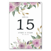 Violet & Sageテーブル番号カード テーブルナンバー (正面)