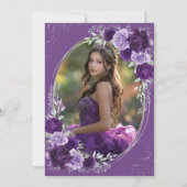 Violet Silver Quinceañera 15th Birthday Photo 招待状 (裏面)
