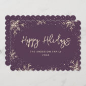 Violet Snowflake Snow Winter シーズンカード (正面/裏面)