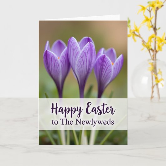 Violet Spring Newlyweds Easter Card カード (黄色い花)