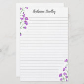 Violet Sweet Peaフローラ名の追加 便箋 (正面/裏面)