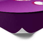 Violet Treble Clef Button ポスター (角)
