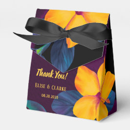 Violet Tropical Yellow Hibiscus 結婚's Thank You フェイバーボックス