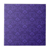 Violet Vintage Damask Pattern タイル (正面)