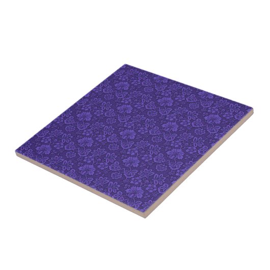 Violet Vintage Damask Pattern タイル (側面)