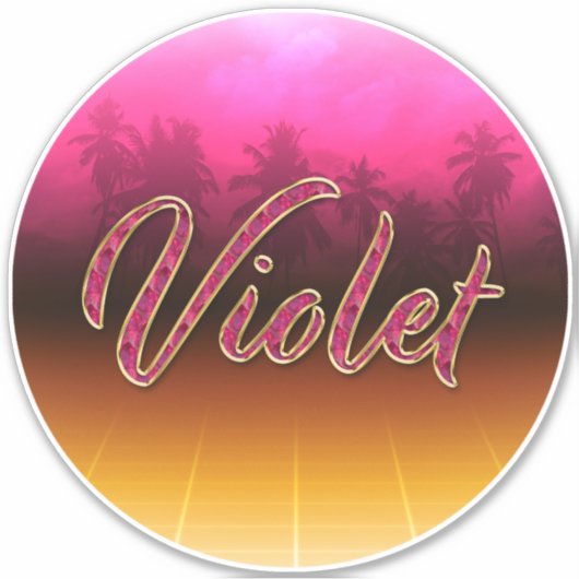 Violet Vorname Name golden pink Aufkleber Sticker シール (正面)
