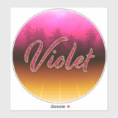 Violet Vorname Name golden pink Aufkleber Sticker シール (シート)