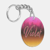 Violet Vorname Name golden pink Schlüsselanhänger キーホルダー (正面左)