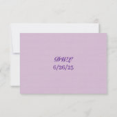 Violet Vows Traditional Wedding RSVP Card (裏面)