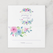 Violet Waterカラー結婚フローラのテーブル番号 プレイスカード (外部開封)