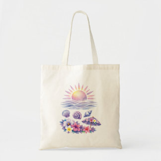 violet watercolor creative beach トートバッグ