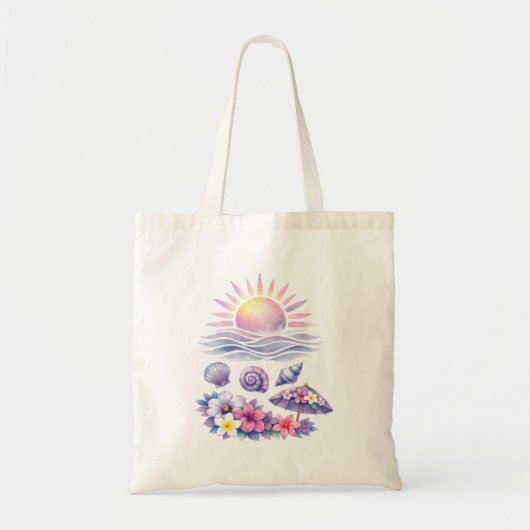 violet watercolor creative beach トートバッグ (正面)
