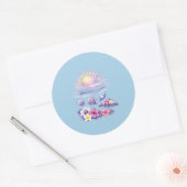 violet watercolor creative beach ラウンドシール (封筒)
