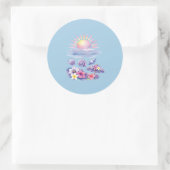 violet watercolor creative beach ラウンドシール (バッグ)