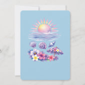 violet watercolor creative beach 招待状 (正面)
