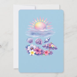 violet watercolor creative beach 招待状
