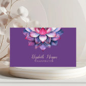 Violet Watercolor Lotus Yoga Simple 名刺