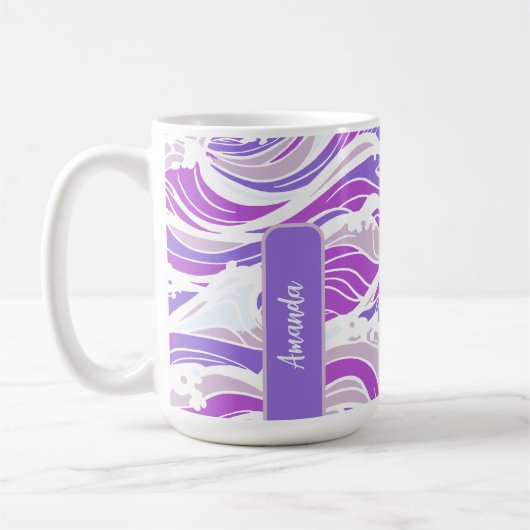 Violet Wave Pattern コーヒーマグカップ (左)