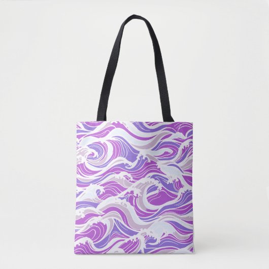 Violet Wave Pattern トートバッグ (正面)