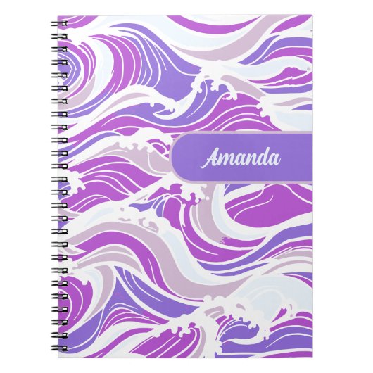 Violet Wave Pattern ノートブック (正面)