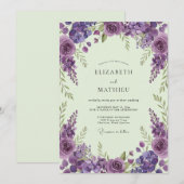 Violet Whimsical Spring Wedding 招待状 (正面/裏面)