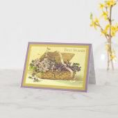 Violet Wishes最高ののヴィンテージフローラ カード (黄色い花)