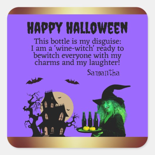 VIOLET Witch's Brew: Spooktacular halloween スクエアシール (正面)