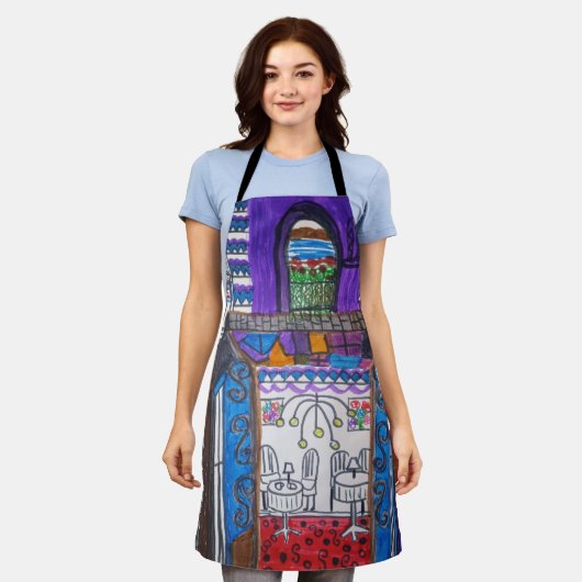 Violetas Cafe エプロン (着用した状態)