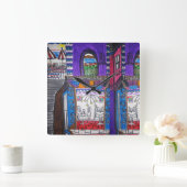 Violetas Cafe スクエア壁時計 (ホーム)