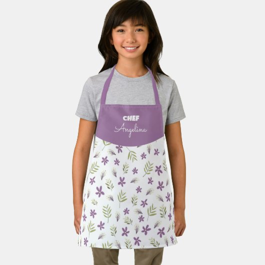 Violetas y flores silvestres エプロン (インサイチュ)