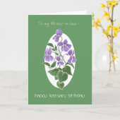 Violets、2月誕生日カード、義母 カード (黄色い花)