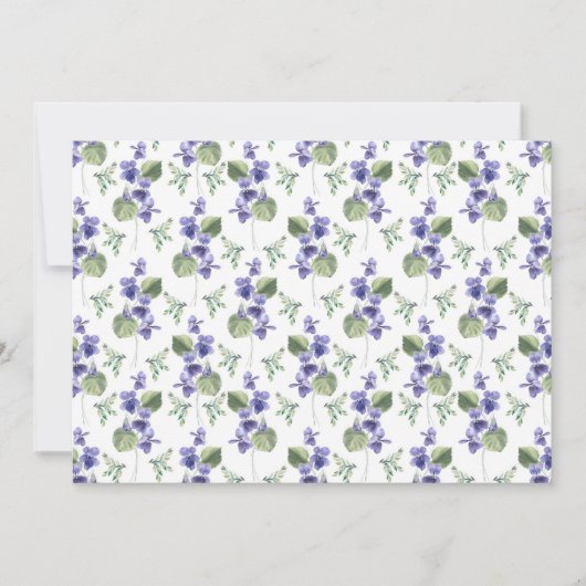 Violets Floral Botanical Note Card ノートカード (正面)