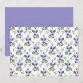 Violets Floral Botanical Note Card ノートカード (正面/裏面)