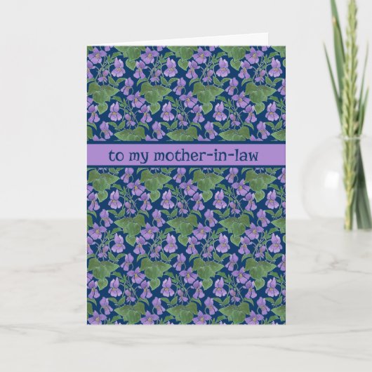 Violets, Mother's Day Greeting Card，姑 カード (正面)